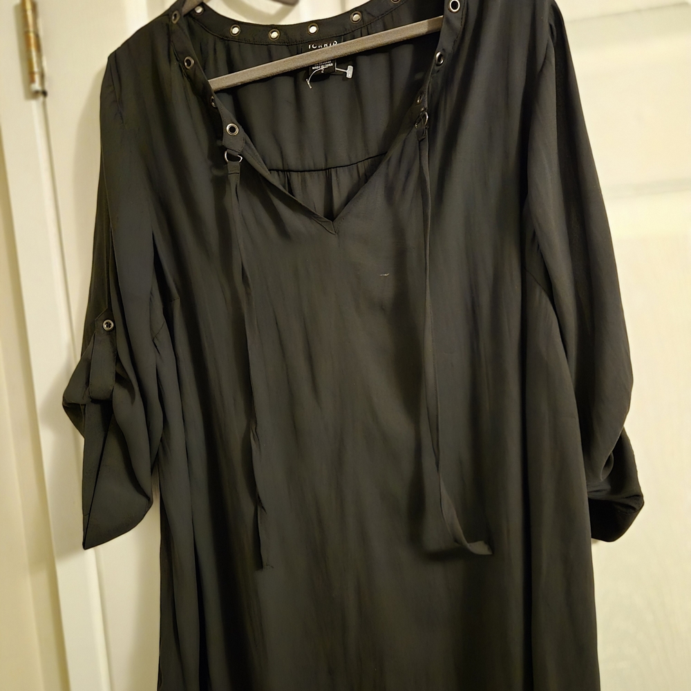 Torrid Black Top with Tie Detail